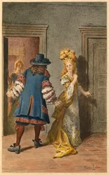 Moliere, Armande and Madeleine Bejart (illustration)