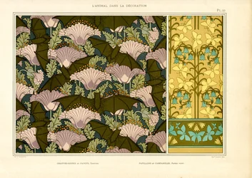 Art Nouveau Surface Patterns with Bat and Butterfly Motifs