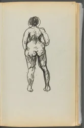 Sketchbook: The Granite Shore Hotel, Rockport, Female Nude Seen from the Back (page 031)