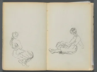 Sketchbook- The Granite Shore Hotel, Rockport, page 042 & 43: Two Seated Female Figures