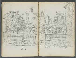 Sketchbook, The Dells, No. 127, page 094 & 95: Village Street