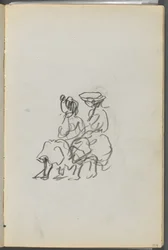 Sketchbook, The Dells, No 127, page 119: Two Seated Figures
