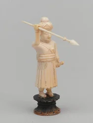 Black pawn, chess piece, India, circa 1820