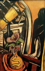 Studio (Night). Still Life with Telescope and Veiled Figure