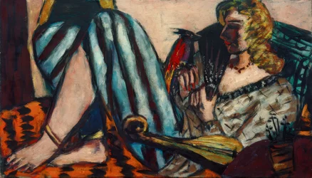 Woman with a Red Rooster