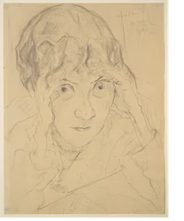 Portrait of Fridel Battenberg, Her Head Resting in Both Hands