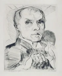 Self-Portrait with Stylus (Sheet 19 from “Faces”)