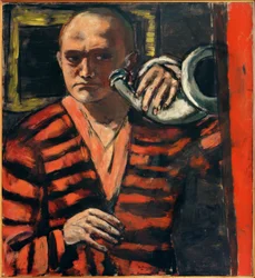 Self-Portrait with Horn