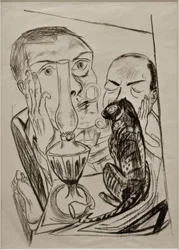 Self-Portrait with Cat and Lamp