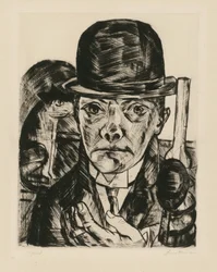 Self-Portrait with Stiff Hat