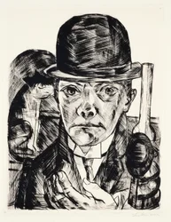 Self-portrait with hat
