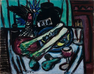 Still Life with Chianti Bottle and Celery