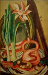 Still Life with Fish and Paper Flower
