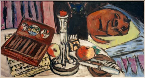 Still Life with Silver Candlestick (Still Life with Cats)