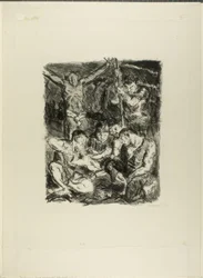 Throwing Dice Before the Cross (plate six from Sechs Lithographien zum Neuen Testament)