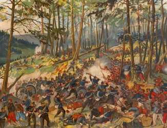 French and German Infantry Fighting at Raon l