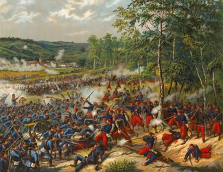 French and German Infantry Fighting at the Battle of Artenay
