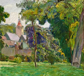 Park Landscape with Church