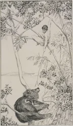 Bear and Elf, Preparatory Drawing for Opus IV, Sheet 1 (Singer 52)