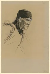 Head of a Dutch farmer (study for the painting "Walking Farmer")