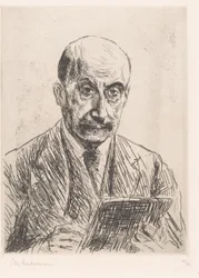 Self-portrait of Max Liebermann drawing