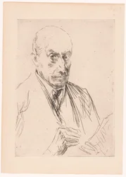 Self-Portrait of Max Liebermann, Drawing Pencil in Hand