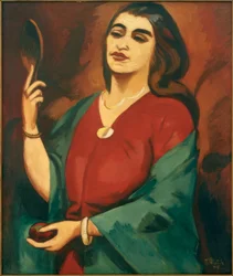 Portrait in Red and Green