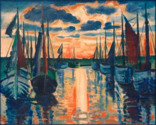 Sunset in Leba Harbor