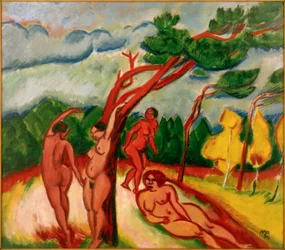 Four Nudes in Landscape