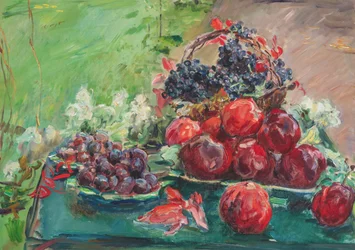 Still Life with Apples, Grapes, and Plums