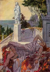 Dido commits suicide after being abandoned by Aeneas
