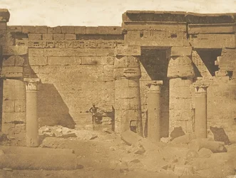 Courtyard of the Palace of Ramses-Meiamoun, at Medinet-Habu Thebes Remains of a Coptic Church