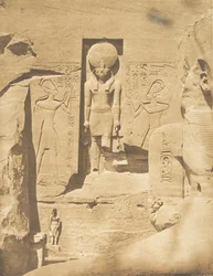 Decoration of the Entrance of the Great Speos of Abu Simbel: The God Phra Receiving the Offerings