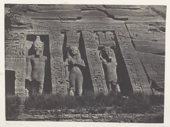 Ibsamboul, Northern Part of the Speos of Hathor; Nubia, plate 108 from the album "Egypt, Nubia, Palestine and Syria" (1852)