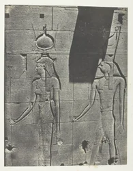 Kalabscheh, Sculptures of the Rear Facade of the Temple; Nubia, plate 92 from the album "Egypt, Nubia, Palestine and Syria" (1852)