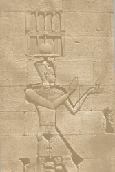 Kalabscheh, sculpture of the posterior facade of the temple