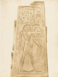 Pillar of the Granite Sanctuary of the Palace of Karnak, Bas-relief representing the Pharaoh, 1849-50