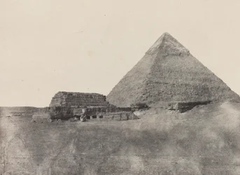 Pyramid of Chephren, Middle Egypt, plate 10 from the album "Egypt, Nubia, Palestine and Syria" (1852)