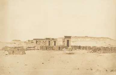 General View of the Temple and Village of Deboude Parembole, April 10, 1850