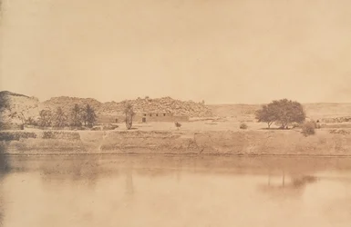 View Taken to the East of Philae - Village of Abou-Kouli, Route to Aswan, 1849-50