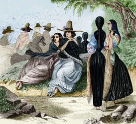 Women from Lima in Peru, Engraving from Radiguet