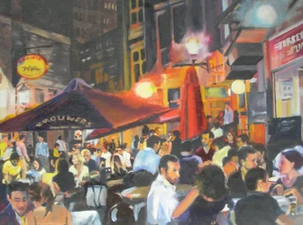 Lively Night Cafe