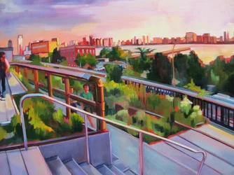 Urban Park Sunset View