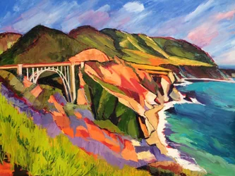 Vibrant Coastal Bridge
