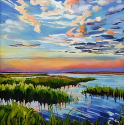 Vibrant Marsh Sunset