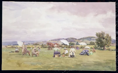 A Sketching Party on the Cotswolds, c.1910