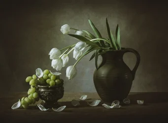 White Tulips and Grapes