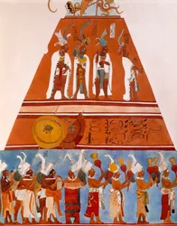 Frescoes in Bonampak, Chiapas (Mexico). (detail)
