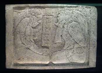 Lintel with two prisoners, Late Classic period, 600-900 AD
