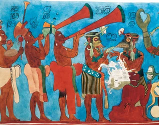Reproduction of Bonampak Frescos (detail with musicians)
